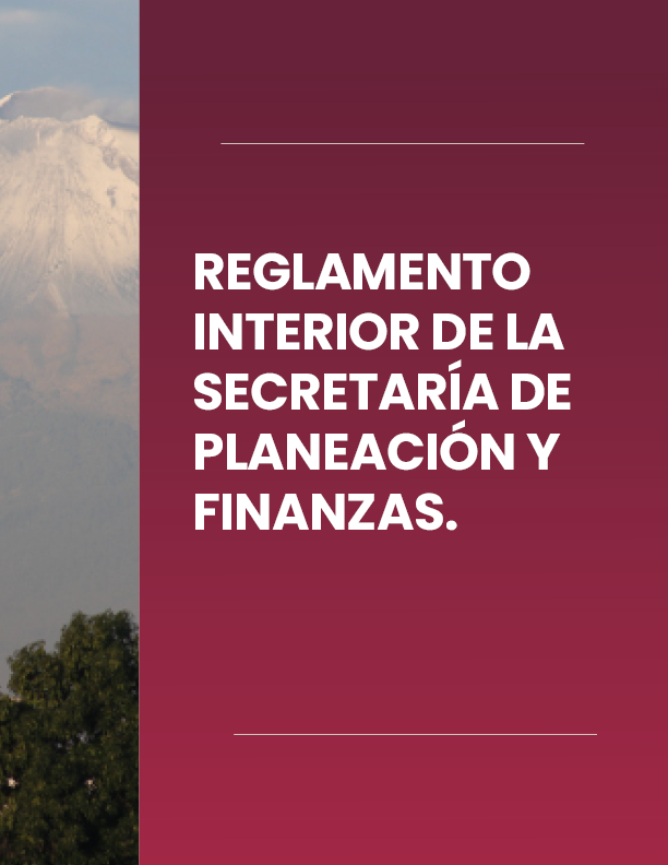 Portada de Documento Reglamento Interior de la Secretaría de Planeación y Finanzas